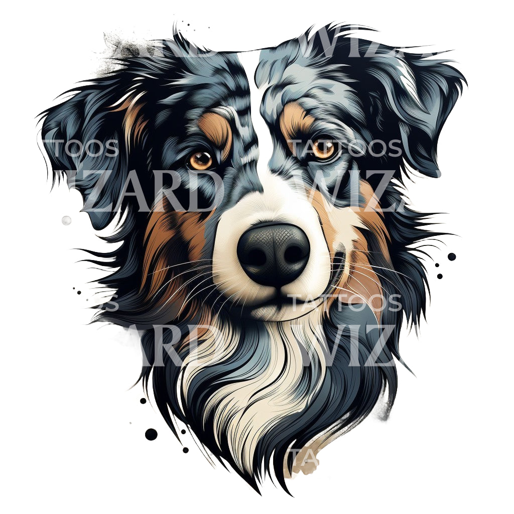 Image showing a collection of creative name ideas for male Australian Shepherd dogs, reflecting a blend of modern and traditional inspirations