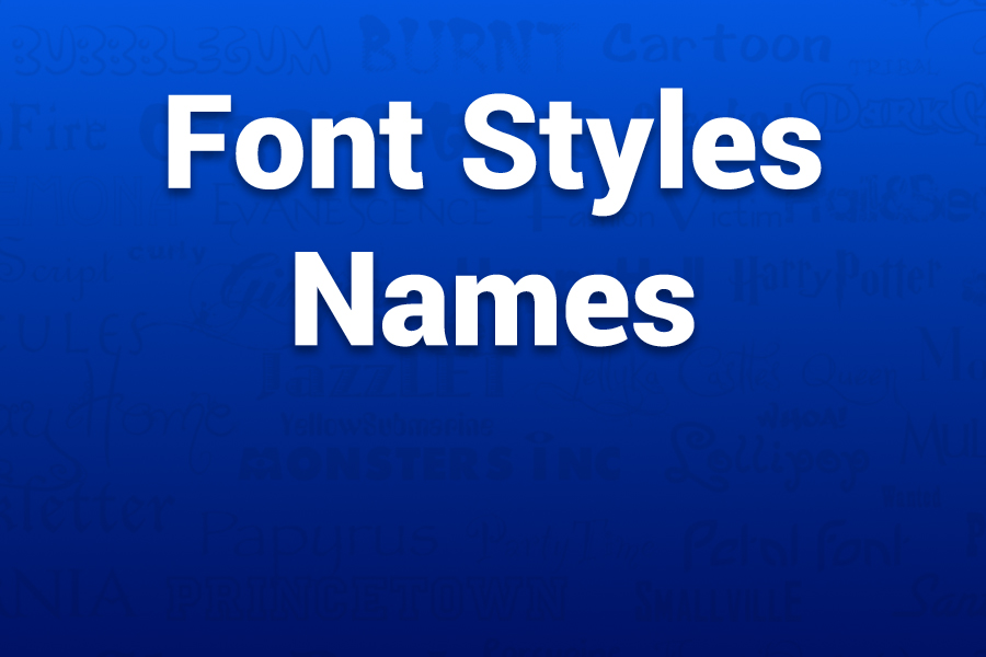 Font Styles Names Guide for Designers and Creators